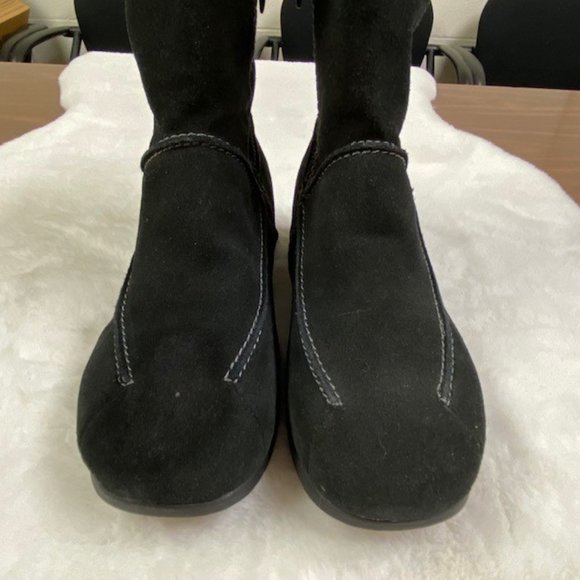 Studio Brilliant Women's Black Suede‎ Faux Fur Trim Evonna WaterProof Boots 7.5 - Picture 5 of 14
